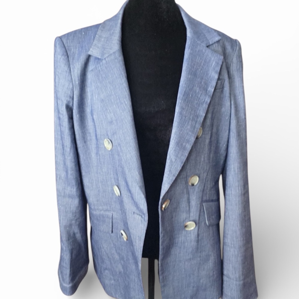 Veronica Beard Blue Kelson Dickey Jacket sz 14 - Picture 4 of 8